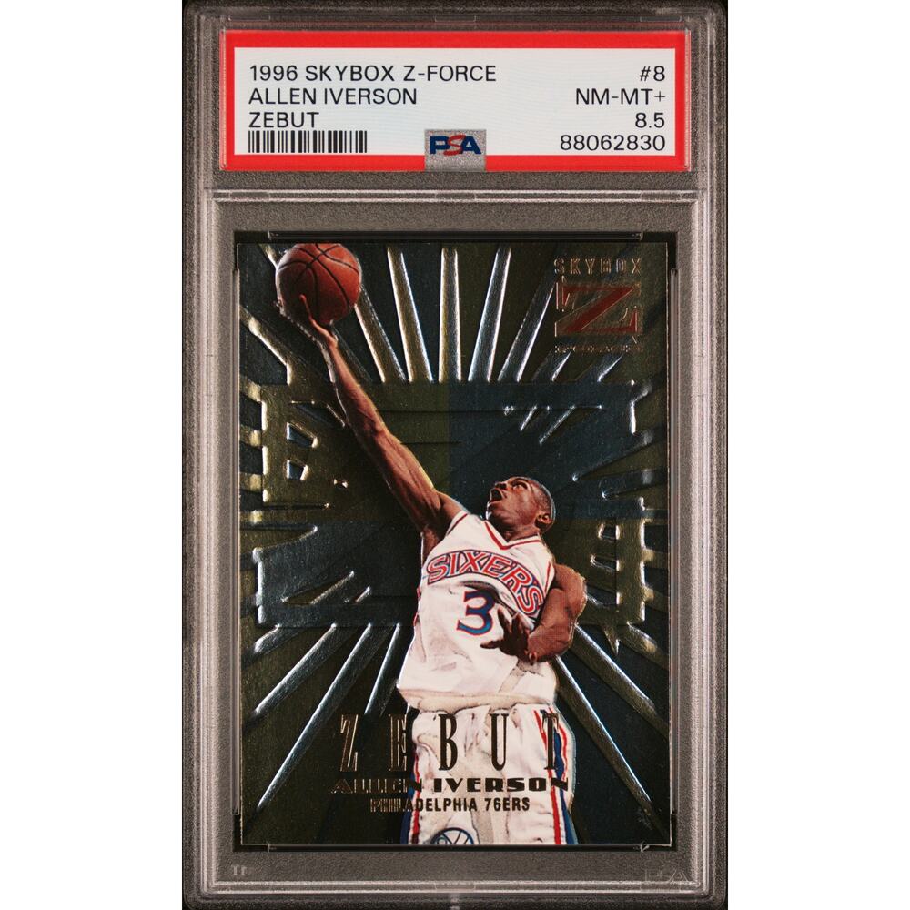 1996 SkyBox Z-Force Zebut #8 Allen Iverson RC PSA 8.5 Philadelphia 76ers Pop 1
